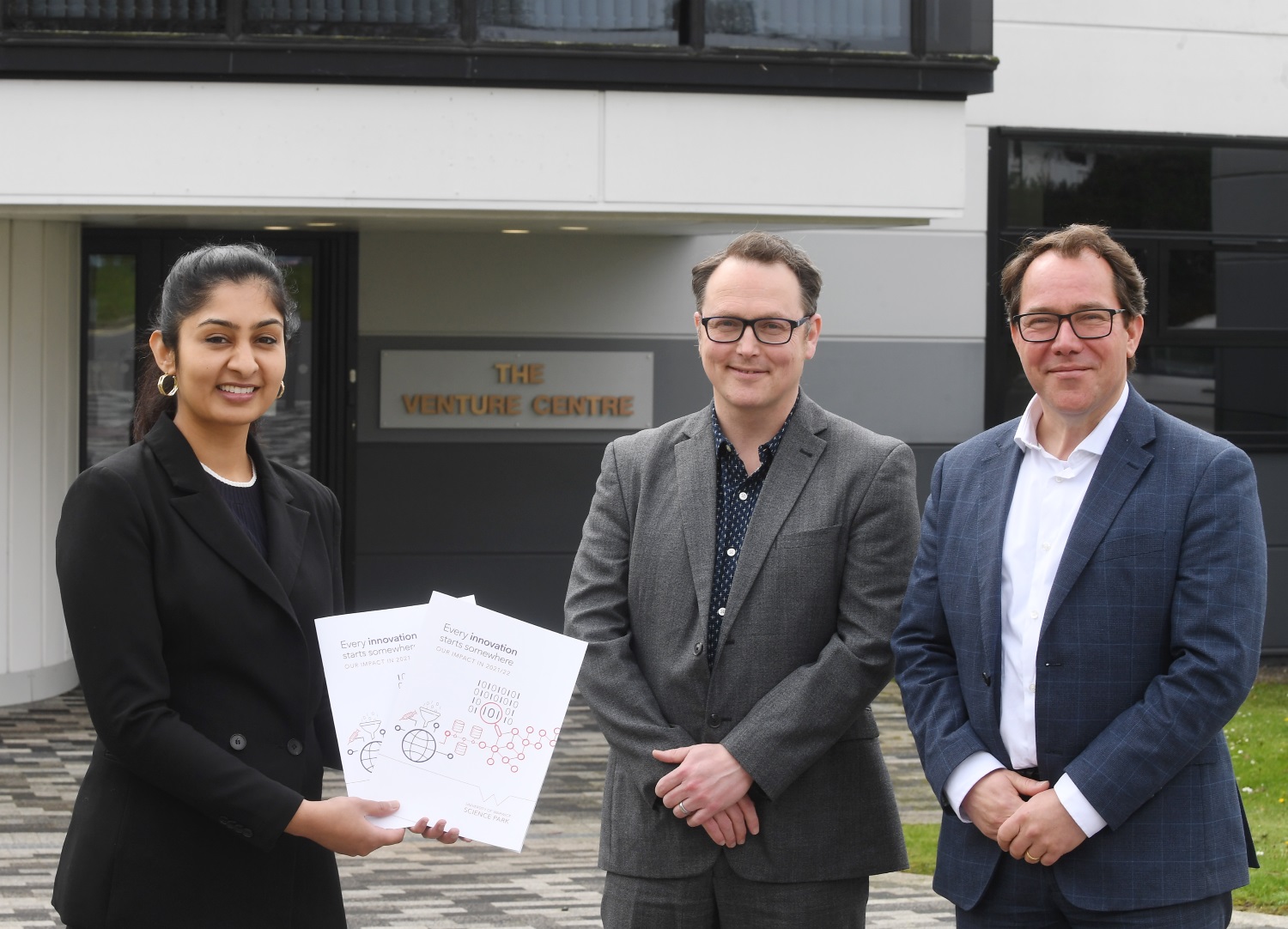 Zarah Sultana MP with Mark Tock and Dirk Schaefer
